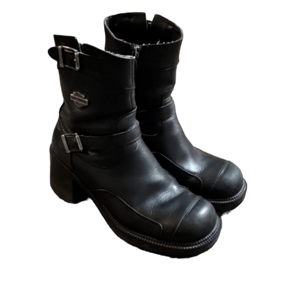 Harley-Davidson black leather Gypsy boots size 7.5 Vintage
